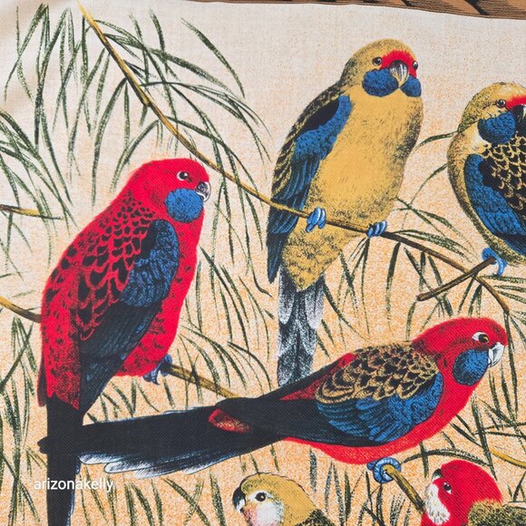 NWT Vintage Wool Parrot Rosella Scarf Perry Ellis Bird - Picture 5 of 10